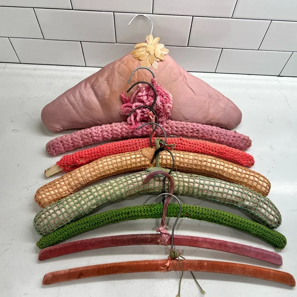 Vintage Boho Hand Crocheted Upcycled Clothes Hangers